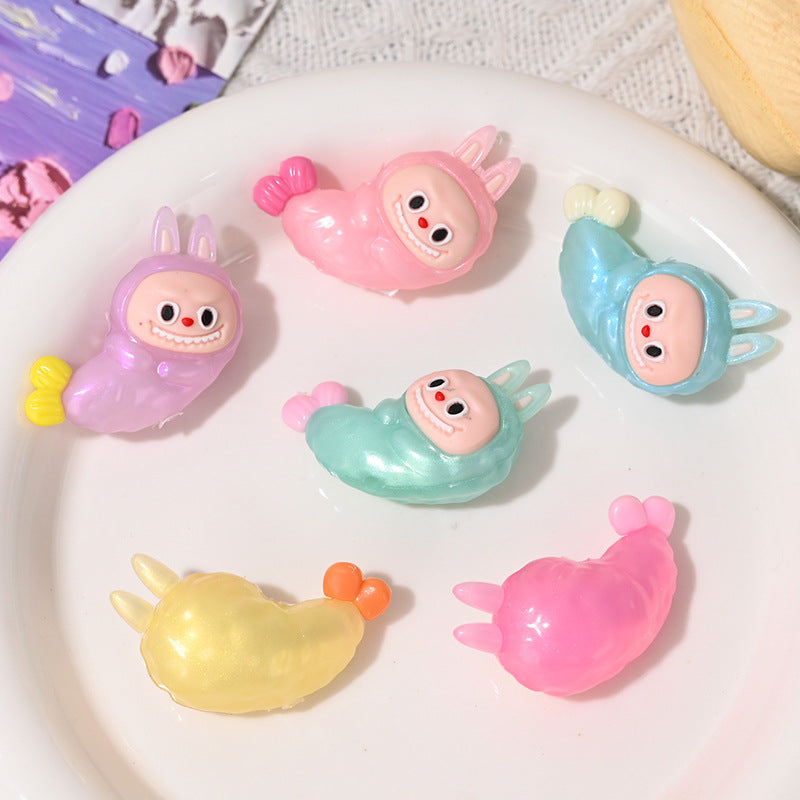 Wholesale 10pcs/pack oft silicone cartoon fried shrimp rubber beads